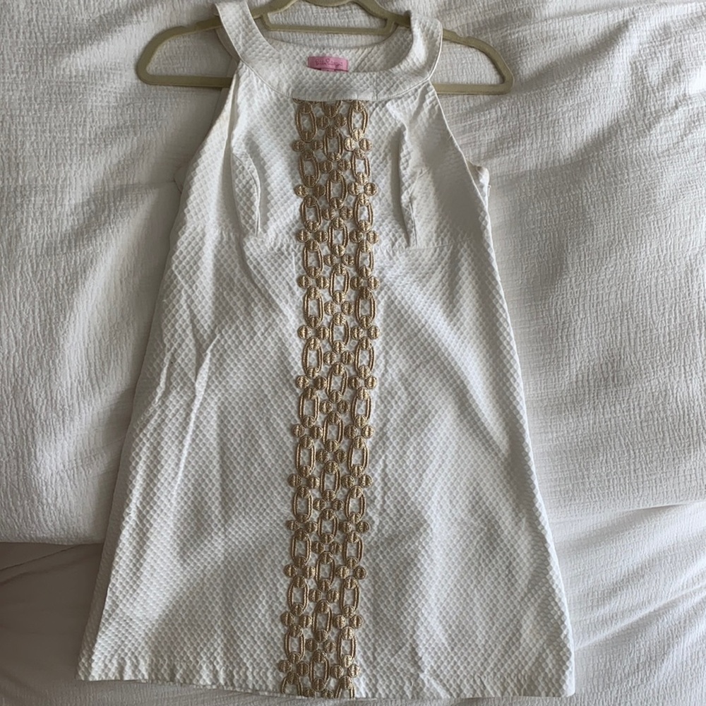 Lilly Pulitzer white/gold dress